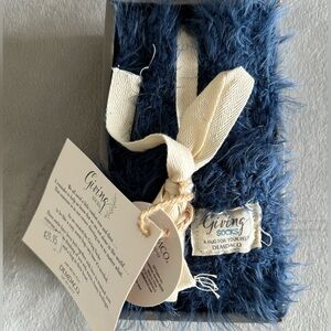 Demdaco Navy Cozy Knit Socks